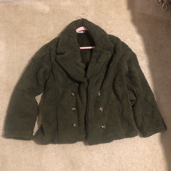 Miss Sparkling Ultra Soft Sherpa Jacket In Olive. NWT! Sz 2X - Picture 6 of 10